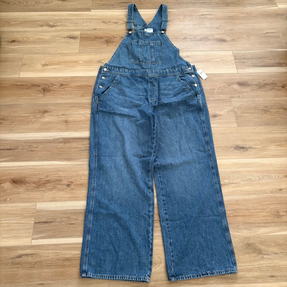 Old Navy TALL Baggy Wide-Leg Overalls 16 Tall